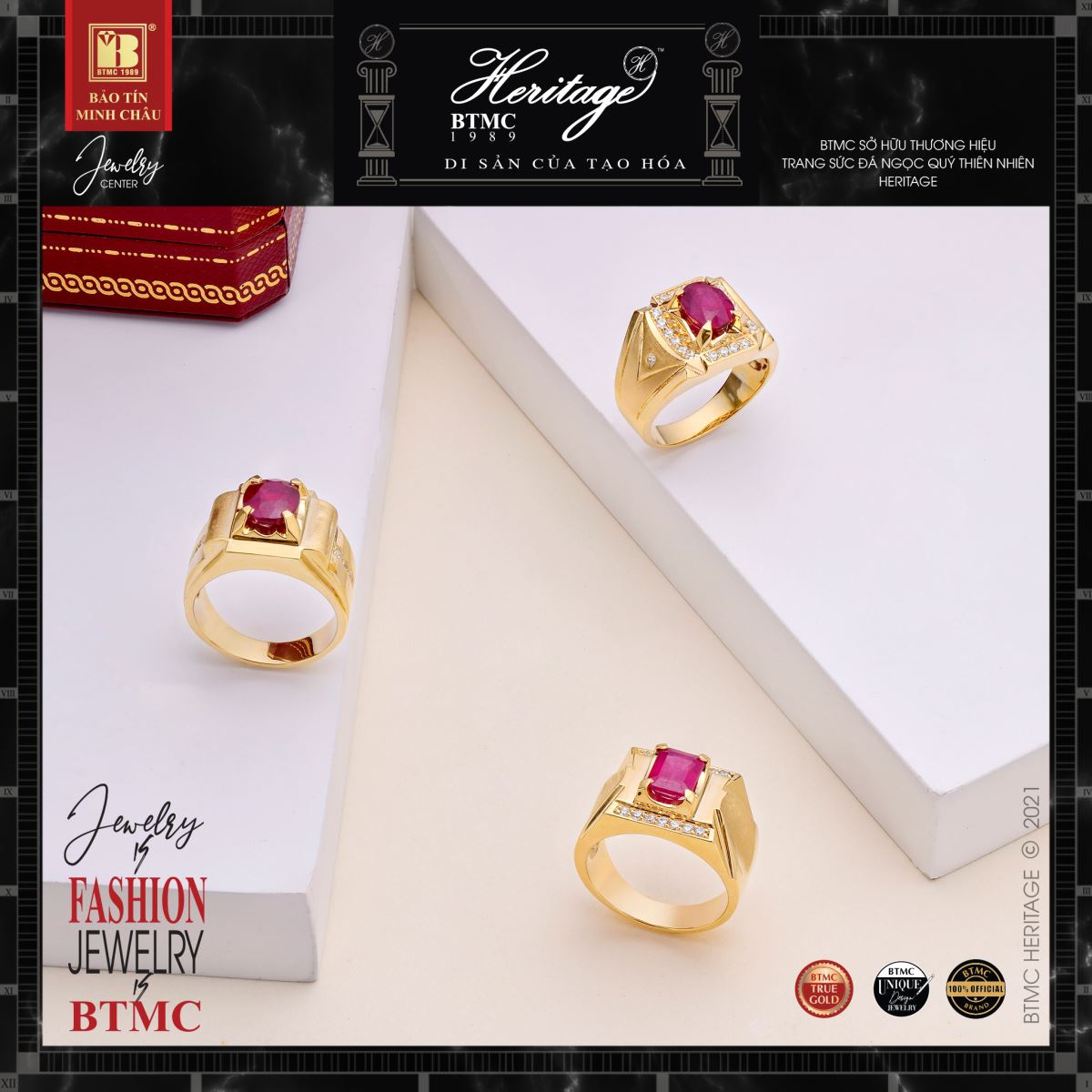 Nhẫn nam gắn Ruby